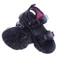 Sandałki Sportowe Dziewczęce na rzepy Tanie D950 Czarne 3.JPG