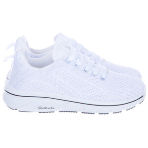Białe Sportowe Wiązane Damskie Buty na Siłownię Sneakersy Platforma A-3-5011