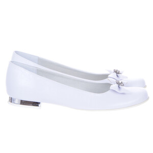 Buty Baleriny Komunijne Dziewczęce Miko 800 Białe 