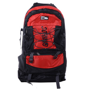 Duży Czerwono-czarny Pakowny Plecak Turystyczny Sportowy Treking