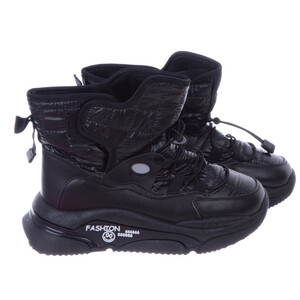  Ciepłe buty na Zimę Śniegowce Damskie na rzepy  H20 Czarne FEISAL 