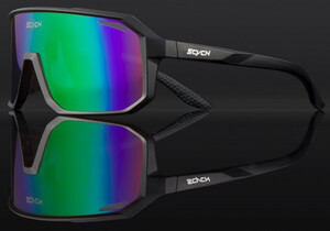 SCVCN  fotochromowe sportowe okulary ROWEROWE czarne zielone