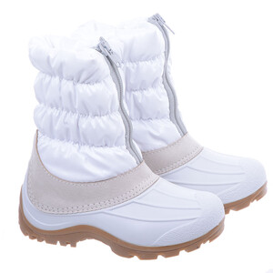 Dziewczęce Kozaczki DELPHY  śniegowce Buty Zimowe  Biało Beżowe 