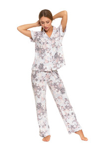 Damska piżama rozpinana z krótkim rękawem długie spodnie MORAJ   PDD3500-006