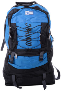 Duży Niebiesko-czarny Pakowny Plecak Turystyczny Sportowy Treking 