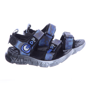 Sandałki chłopięce na rzepy odblaskowe Clibee Z874 Niebieskie