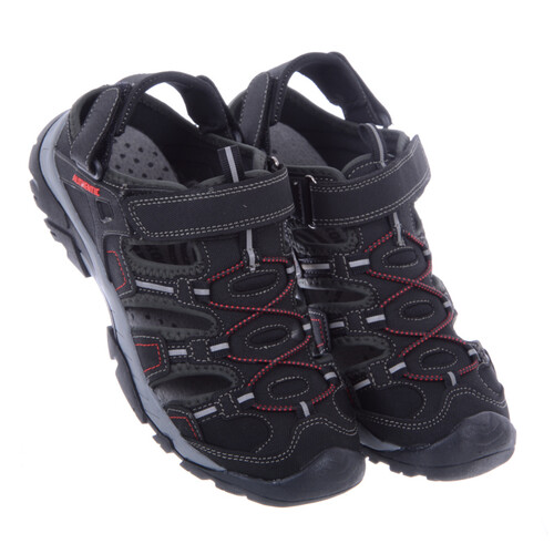Sandały Męskie trekkingowe Czarne sportowe 9SD-9181 Czarno Czerwone 4.JPG