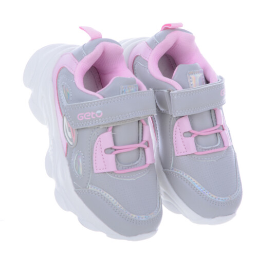Buty Sportowe Adidasy Dziecięce Na Rzepy F821 szaro różowe 2.JPG