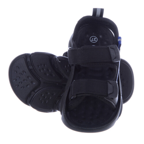Sandały sportowe chłopięce na rzepy tanie D938 Czarne niebieskie 2.JPG